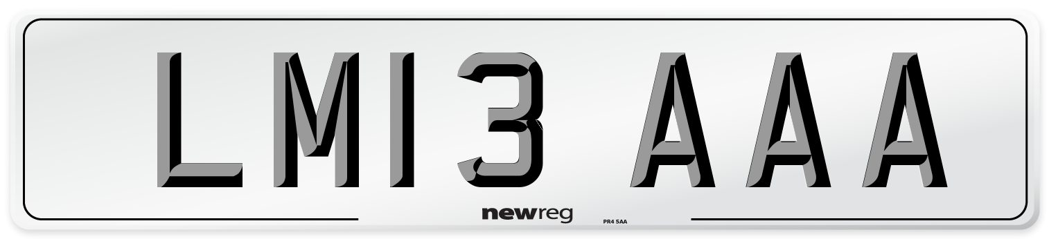 LM13 AAA Number Plate from New Reg